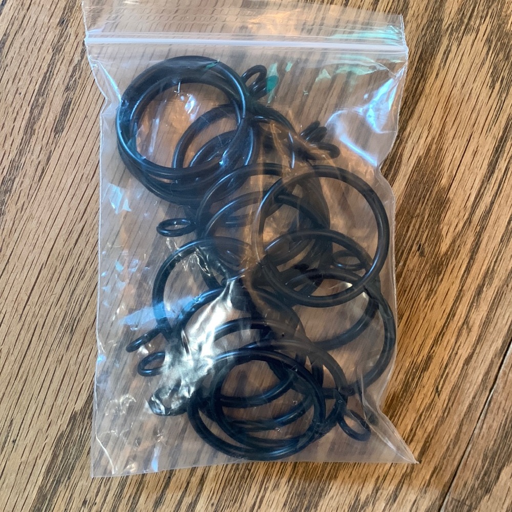 Black metal curtain rings - 3 packs available